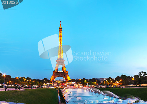 Image of Paris cityscape with Eiffel tower
