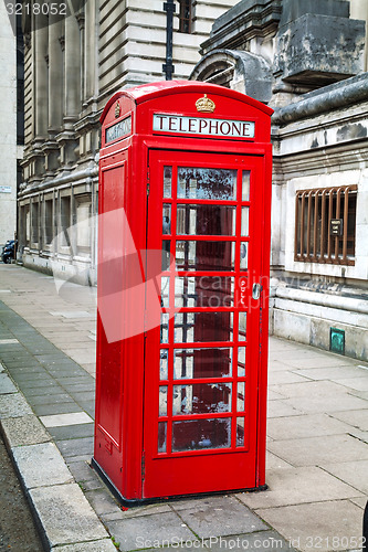 Image of Famous red telephone booth in London