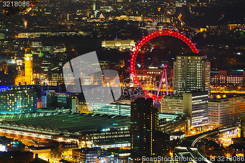 Image of Aerial overview of London city