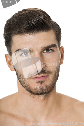 Image of Handsome shirtless naked young man