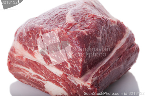 Image of Fresh Slice of Beef Meat on White Background