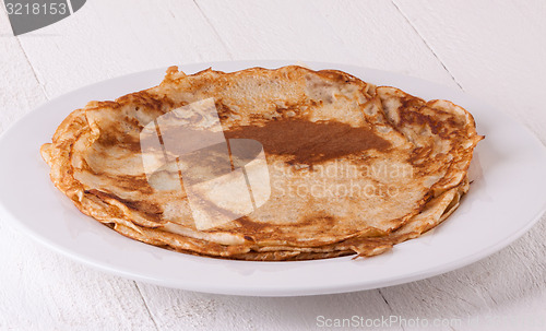 Image of Delicious Pancakes on Plate Served