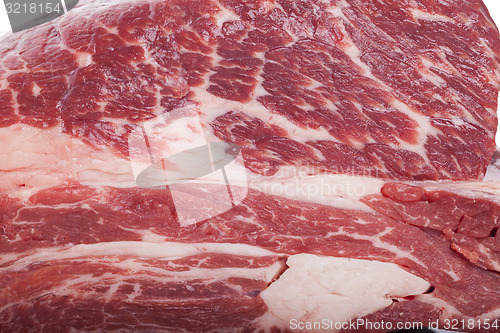 Image of Fresh Slice of Beef Meat on White Background