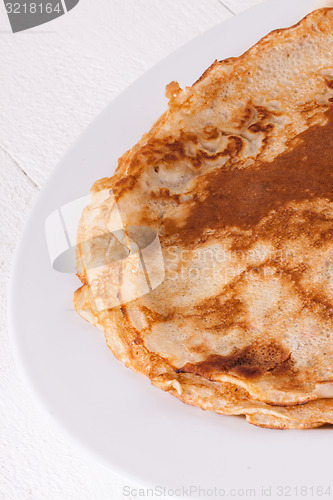 Image of Delicious Pancakes on Plate Served