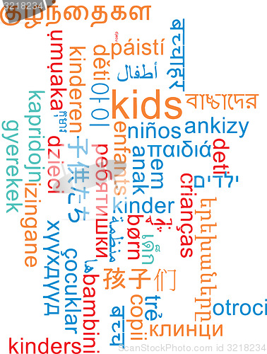 Image of Kids multilanguage wordcloud background concept