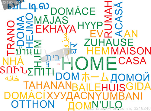 Image of Home multilanguage wordcloud background concept