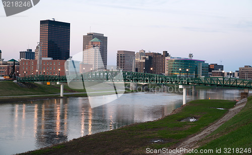 Image of Dayton Ohio Waterfront Downtown City Skyline Miami River