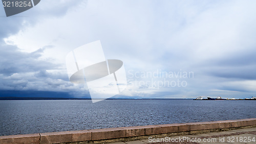 Image of Onego lake harbour in summer