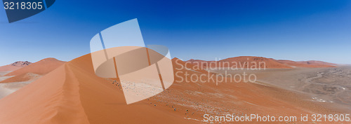 Image of wide panorama Dune 45 in sossusvlei Namibia