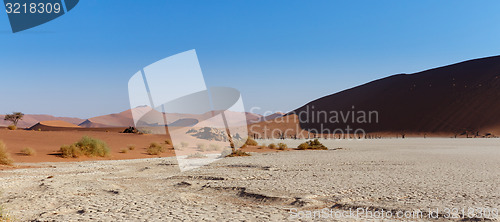 Image of beautiful landscape of Hidden Vlei in Namib desert panorama