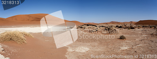 Image of beautiful landscape of Hidden Vlei in Namib desert panorama