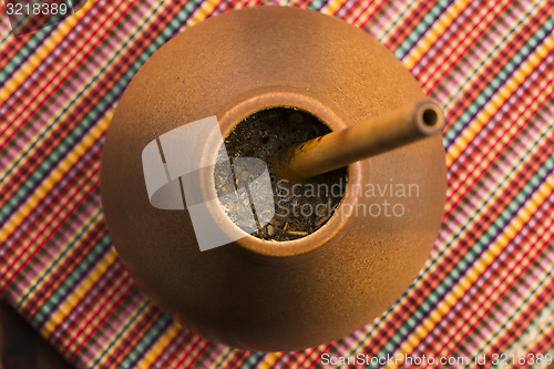 Image of Calabash and bombilla with yerba mate