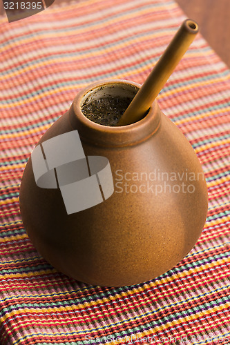 Image of Calabash and bombilla with yerba mate