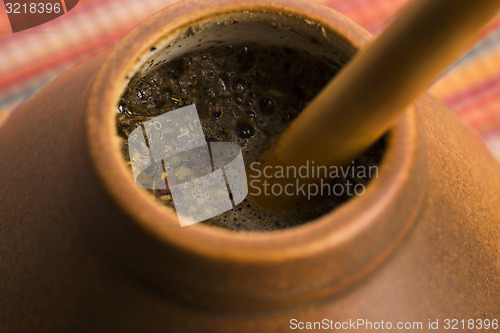 Image of Calabash and bombilla with yerba mate