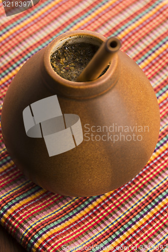 Image of Calabash and bombilla with yerba mate