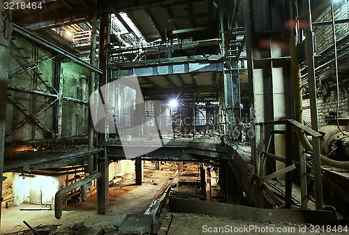 Image of Old creepy, dark, decaying, destructive, dirty factory