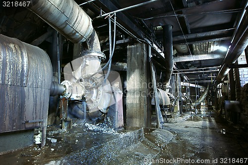 Image of Old creepy, dark, decaying, destructive, dirty factory