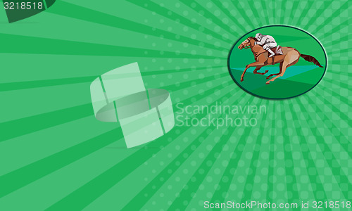 Image of Business card Jockey Horse Racing Oval Low Polygon