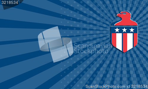 Image of Business card American Bald Eagle Head Flag Shield Retro