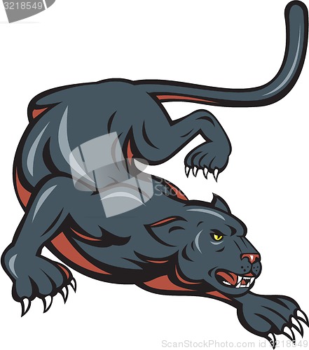Image of Black Panther Crouching Cartoon