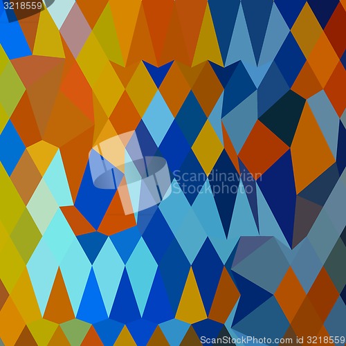 Image of Cerulean Blue Harvest Gold Abstract Low Polygon Background