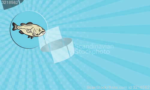 Image of Business card Largemouth Bass Fish Side Circle Cartoon