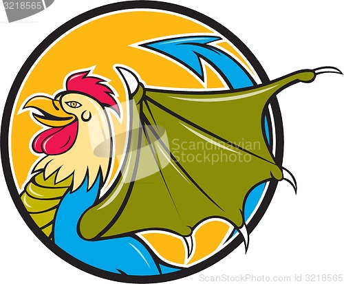 Image of Basilisk Bat Wing Circle Cartoon
