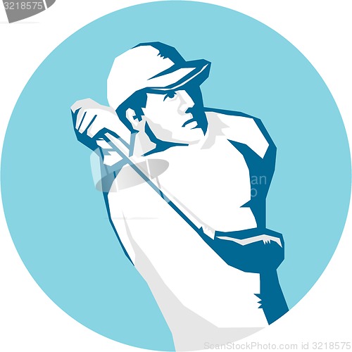 Image of Golfer Tee Off Golf Stencil