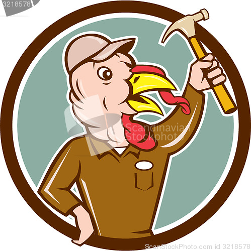 Image of Turkey Builder Hammer Circle Cartoon