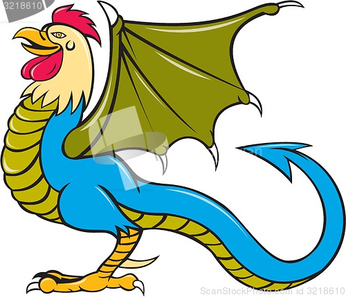 Image of Basilisk Bat Wing Standing Cartoon