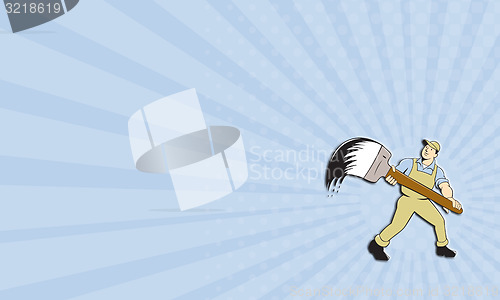 Image of Business card House Painter Giant Paintbrush Cartoon