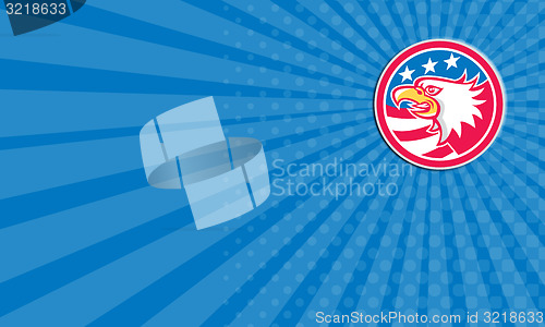 Image of Business card American Bald Eagle Head Flag Circle Retro