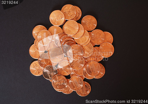 Image of Dollar coins 1 cent wheat penny cent