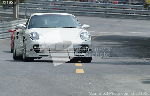 Image of White, German sports car