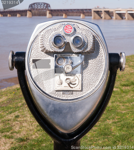 Image of Pay to View Public Magnifying View Binoculars Riverside Park