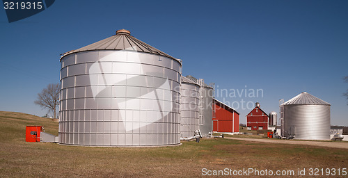 Image of Grain Storage Bins Farm Food Silo Agricultural Property