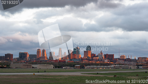 Image of Kansas City Missourri Clay County Downtown City Skyline Sunrise