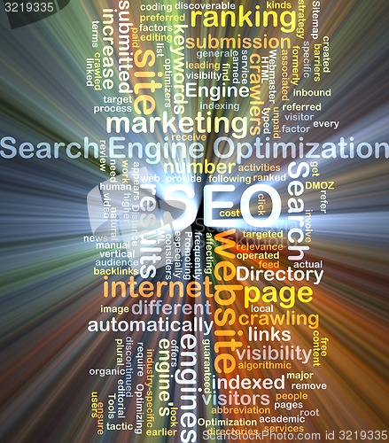 Image of Search engine optimization SEO background concept glowing