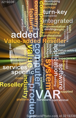 Image of Value added reseller VAR background concept glowing