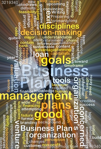 Image of Business plan background concept glowing