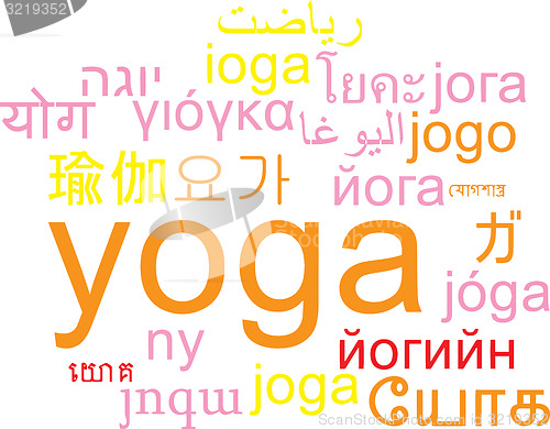 Image of Yoga multilanguage wordcloud background concept