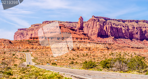 Image of descending into Monument Valley at Utah  Arizona border 