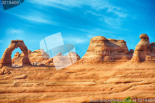 Image of  famous Delicate Arch in Arches National Park