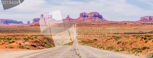 Image of descending into Monument Valley at Utah  Arizona border 