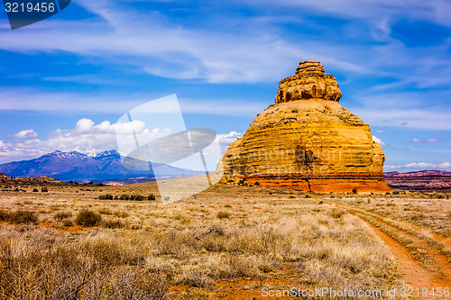 Image of Church rock US highway 163 191 in Utah east of Canyonlands Natio