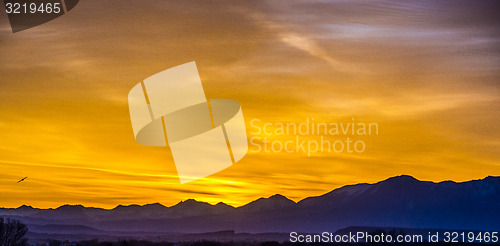 Image of sunrise over colorado rocky mountains