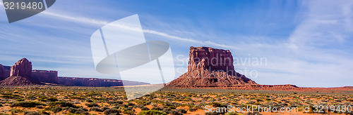 Image of Monument valley under the blue sky