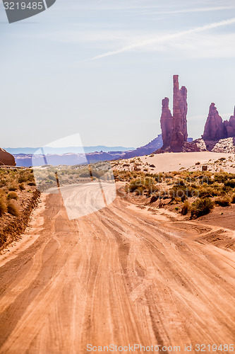 Image of descending into Monument Valley at Utah  Arizona border 