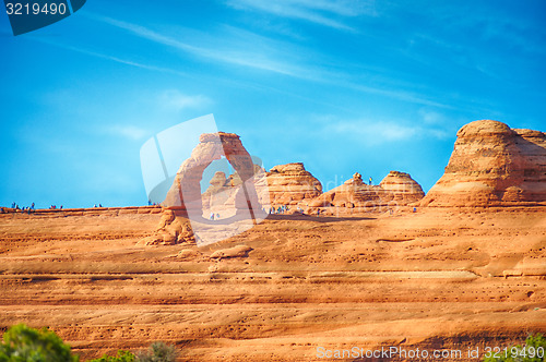 Image of  famous Delicate Arch in Arches National Park