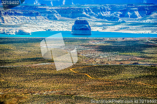 Image of Lone Rock in Lake Powell Utah